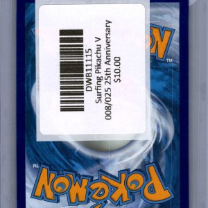 Surfing Pikachu V 009/025, Celebrations Pokemon card - alternate view