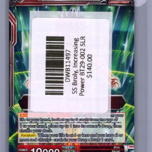 SS Broly, Increasing Power BT29-002 SLR, One Piece Singles One Piece trading card - alternate view